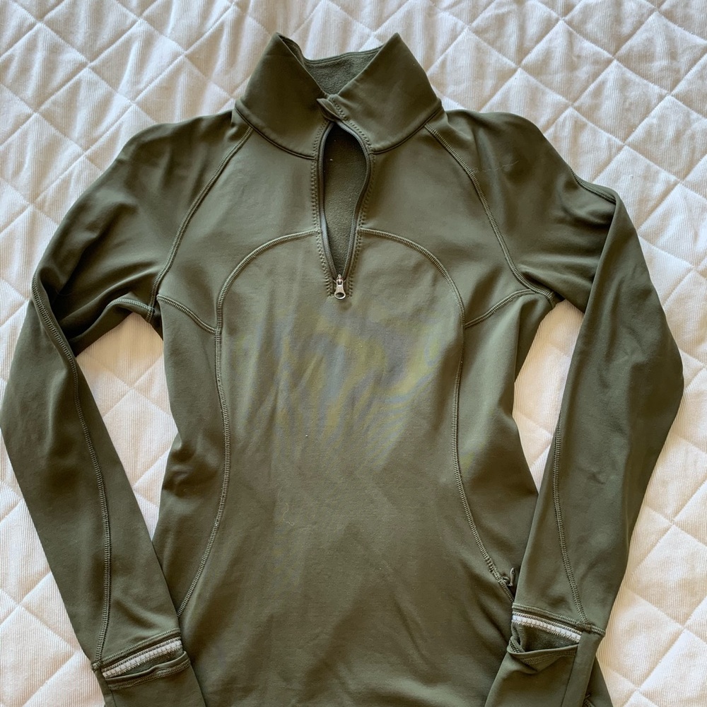 Lululemon Olive 1/4 Zip Fleece